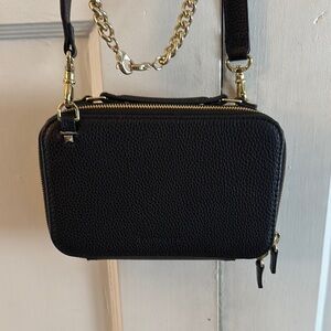 Bandolier Black Leather Crossbody Bag
